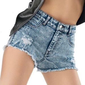 Urban Groove Acid Wash High Waist Shorts